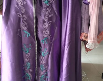 Custom made Size Tangled Rapunzel Princess Embroidery Skirt Cosplay Costume from Tangled Princess Dress