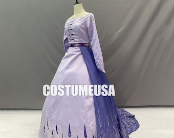 プリンセスエルサドレス、アナと雪の女王エルサドレス、エルサコスプレエルサコスチューム衣装刺繍花大人女性女の子子供