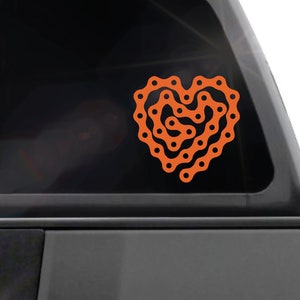 Bicycle Chain Heart vinyl sticker decal bike love mtb mountain bike bmx cycling