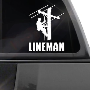 Lineman vinyl sticker decal electric power pole linewife car truck suv window