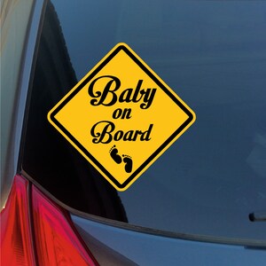 Baby on Board with footprints vinyl sticker child caution drive safety family kids children
