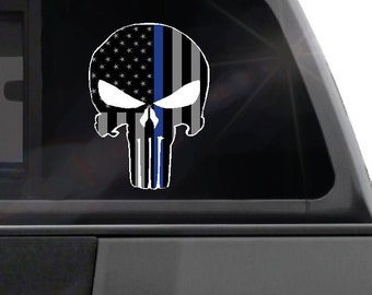 Thin Blue Line Heart Decal - 4 Inch Police Support Vinyl Sticker
