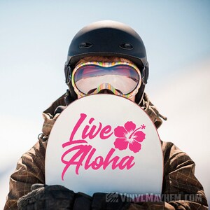 Live Aloha vinyl sticker decal Hawaiian Islands Hawaii hula love Kona Lanai 808 Maui Kauai ohana image 2