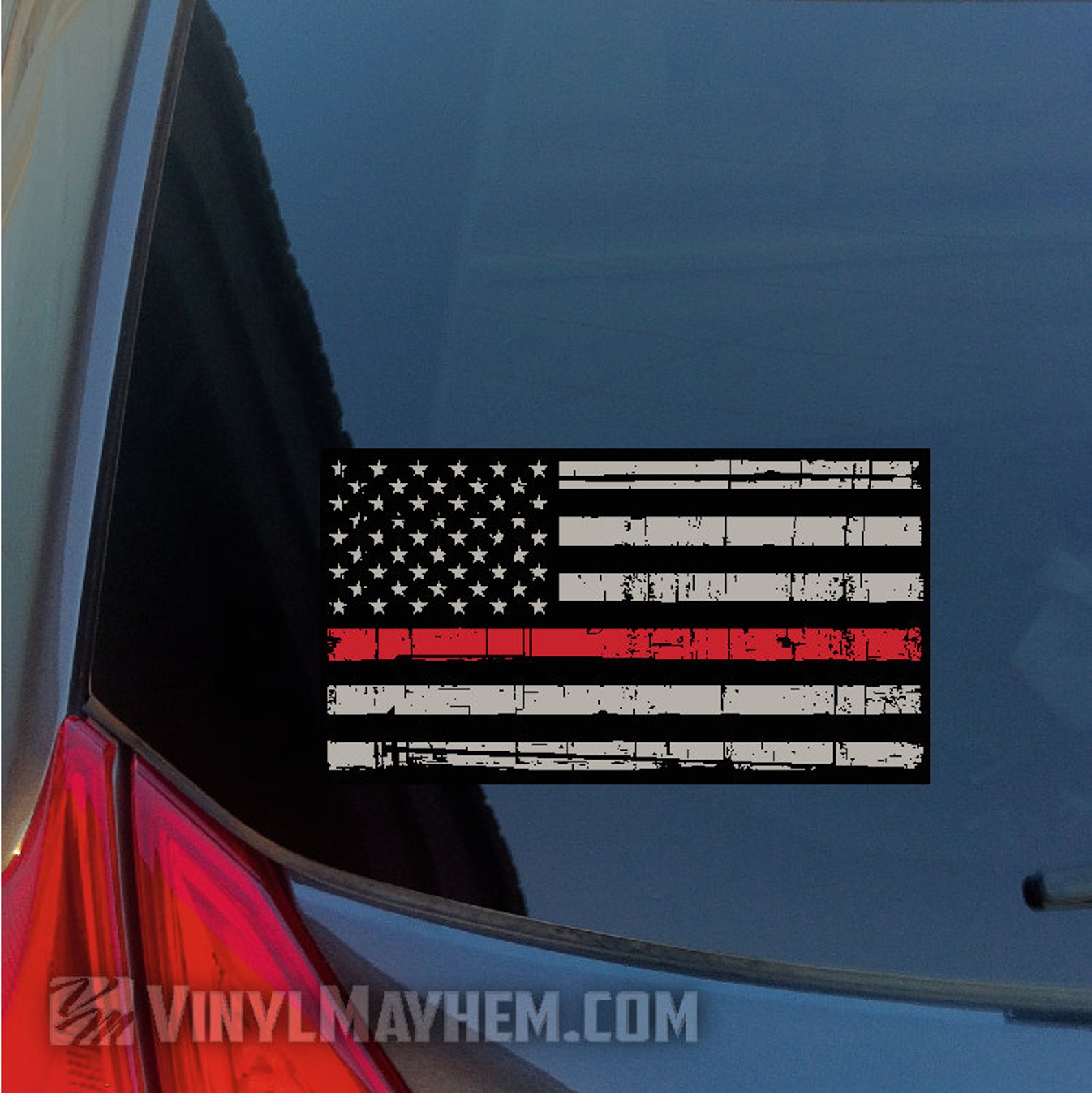 Distressed Thin Red Line subdued American Flag sticker decal | Etsy