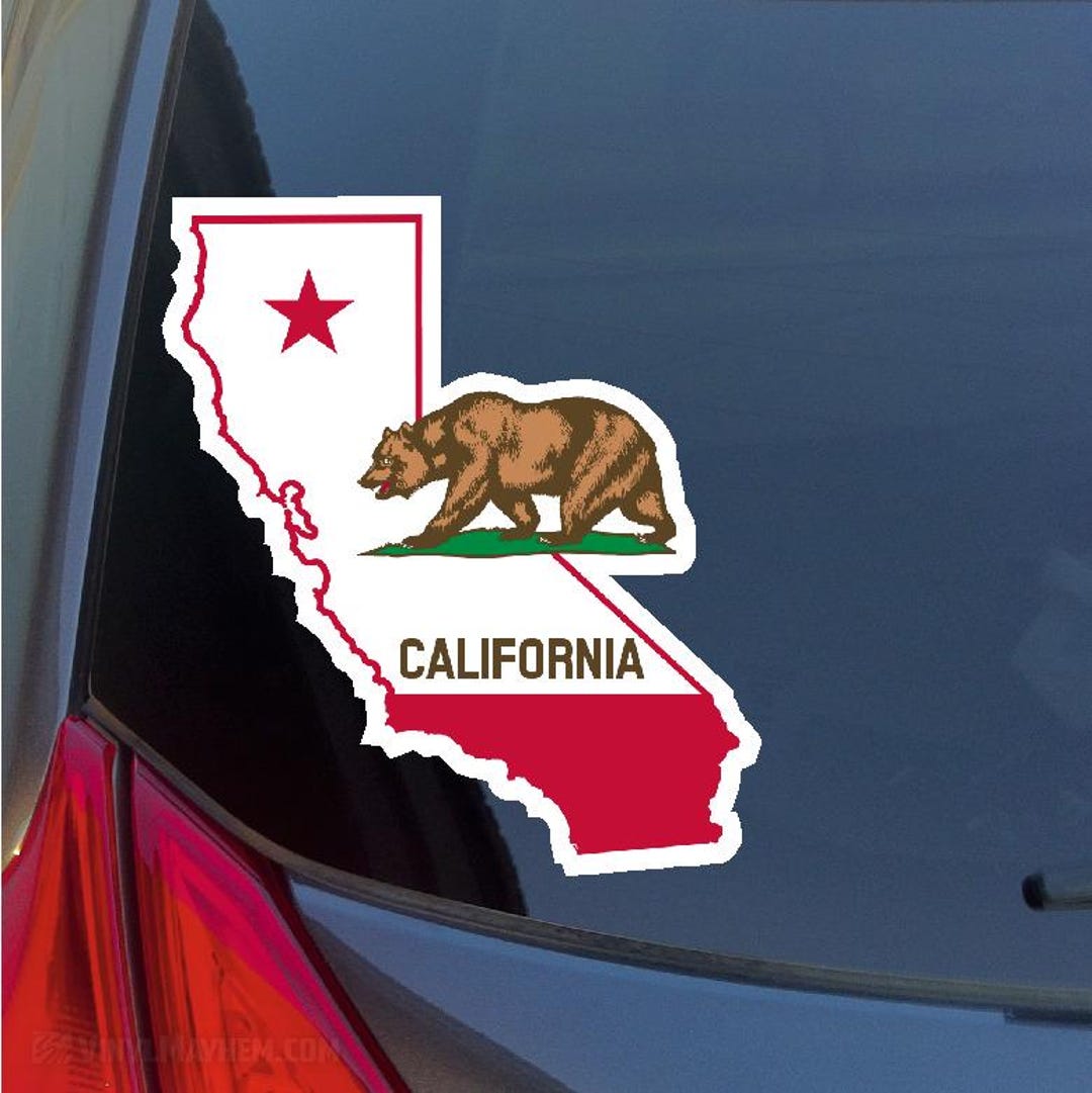 California State Flag Sticker Decal CA Californian Bear LA Sf Sd Golden ...