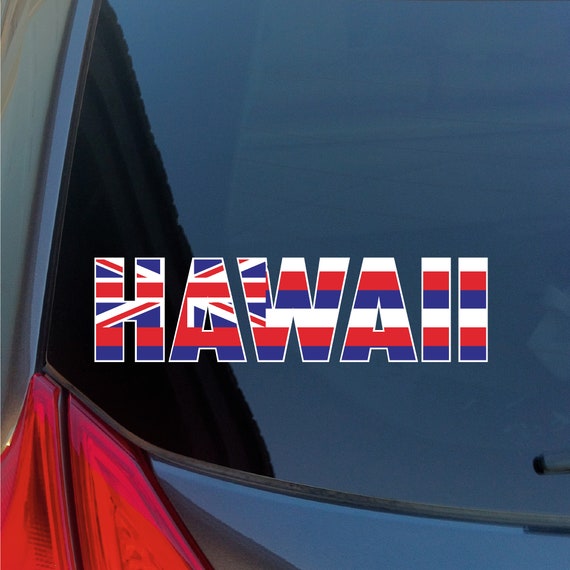 Hawaii state flag sticker decal text Hawaii native local 808 HI HNL 