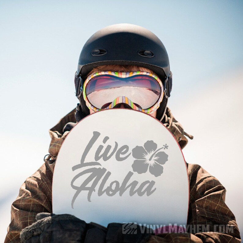 Live Aloha vinyl sticker decal Hawaiian Islands Hawaii hula love Kona Lanai 808 Maui Kauai ohana image 3
