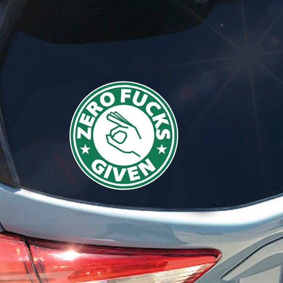 Zero Fucks Given Sticker | Waterproof Vinyl Decal | 3in