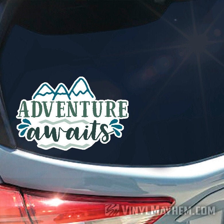 Adventure Awaits With Mountains and Water Sticker Travel Camping Rv - Etsy