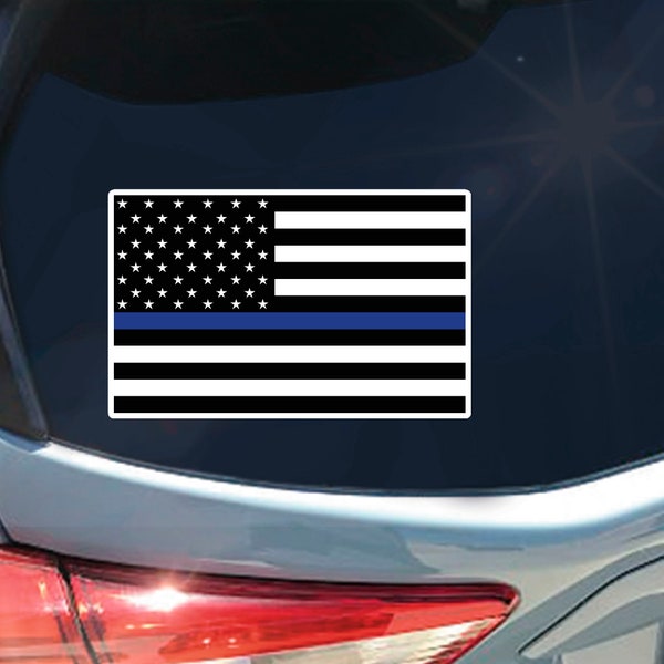 Thin Blue Line American Flag sticker decal police law enforcement LE leo protect OG