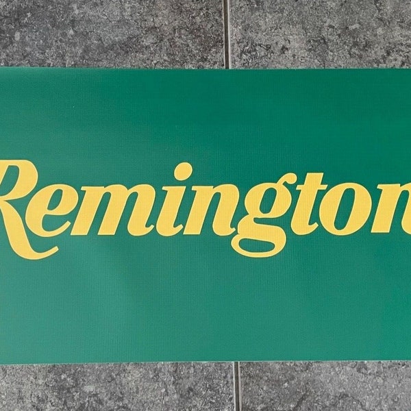 Remington banner sign garage wall 2A 2nd Amendment rifle shotgun ammunition ammo