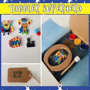 Toddler Superhero - Paint Your Own Wooden Letter - Children’s Craft Kit - Personalised Letterbox Gift