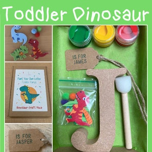 Toddler Dinosaur - Paint Your Own Wooden Letter - Children’s Craft Kit - Personalised Letterbox Gift