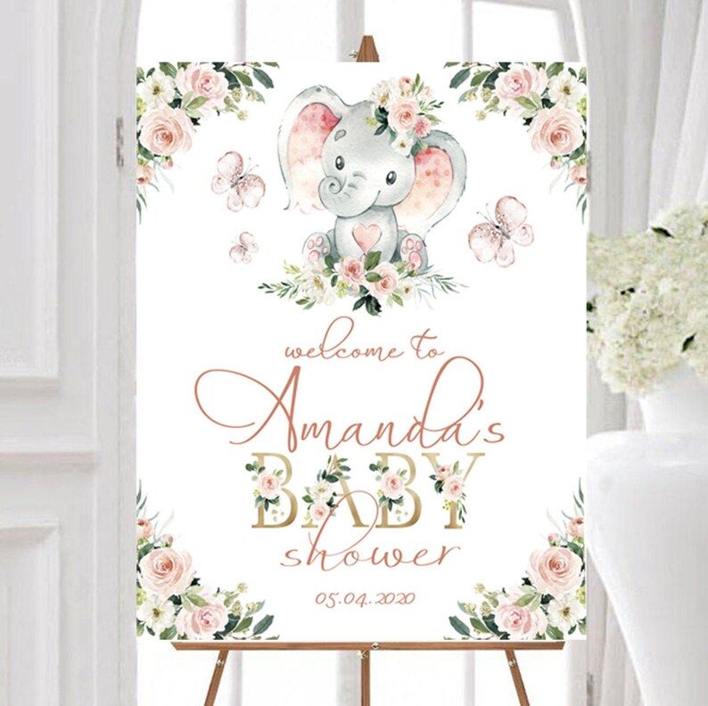 Elephant Baby Shower Sign Safari Baby Shower Sign Etsy
