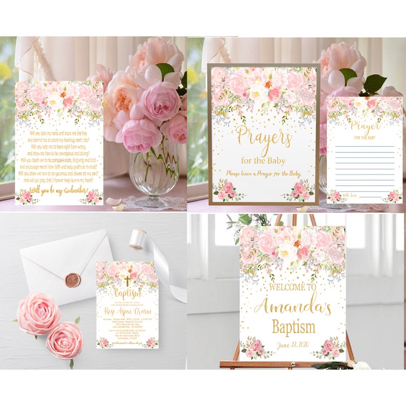 Prayers for Baby Sign and Note Cards Printable Baby Shower Etsy