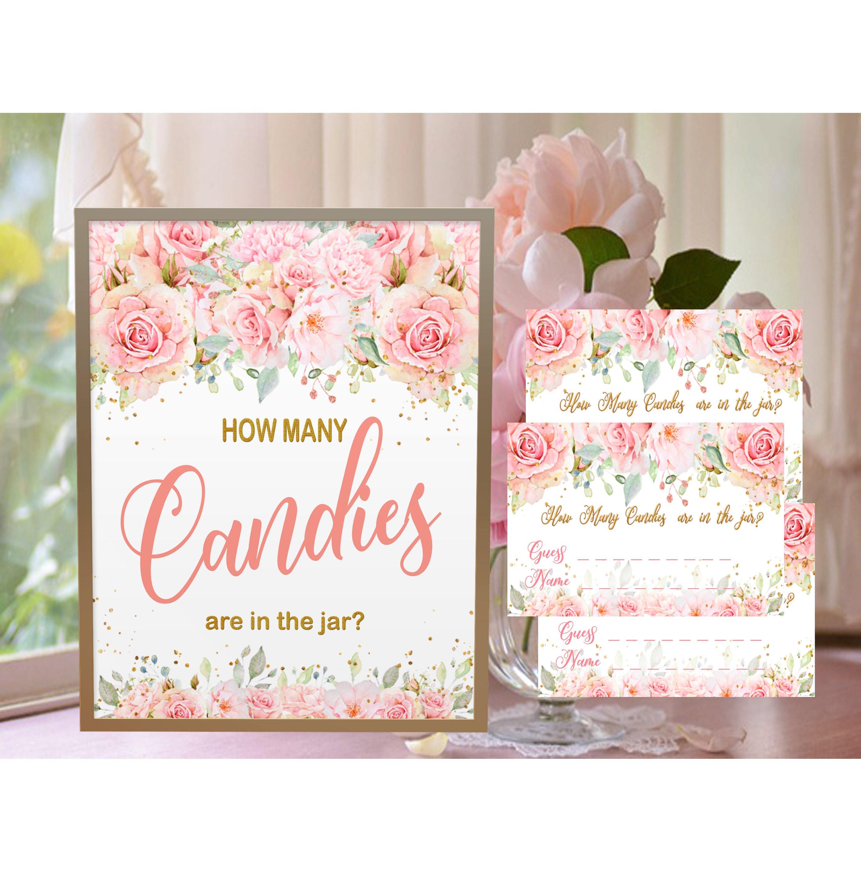 How Many Candies Are In The Jar Baby Shower Game Sign And Etsy