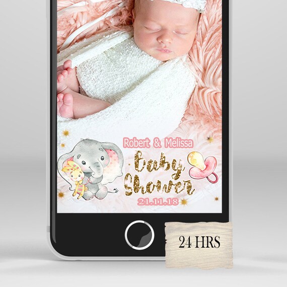 Elephant Baby Shower Snap Filter Custom Image 0