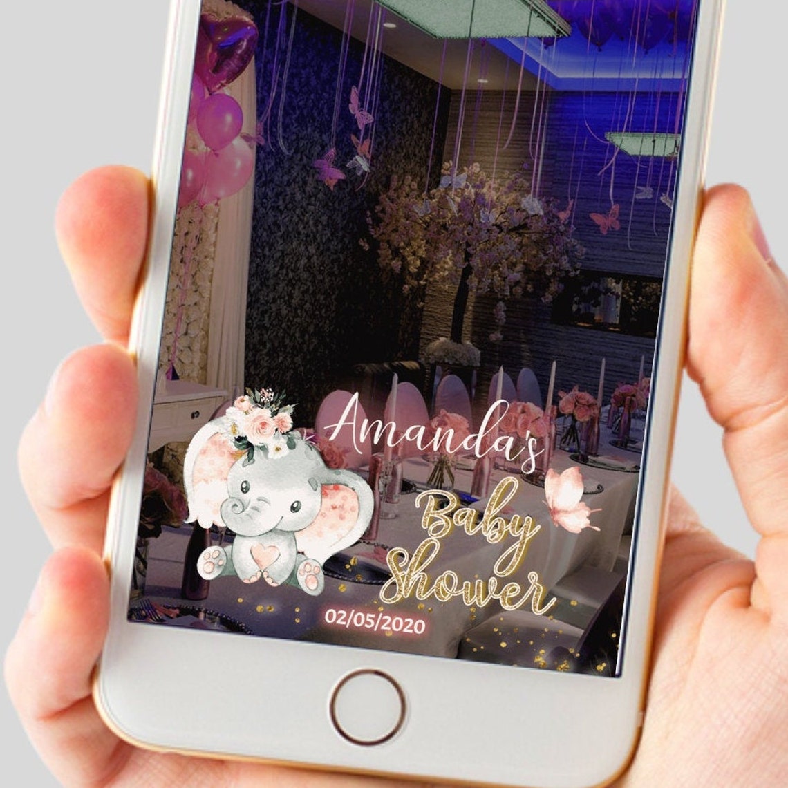 Elephant Baby Shower snapchat filter Custom Baby Shower Etsy