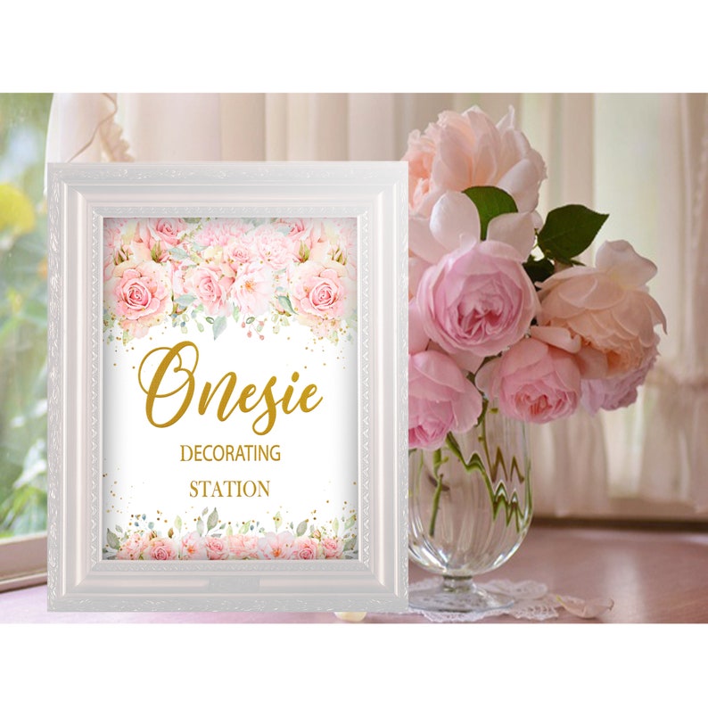 Baby Shower Onesie Decorating Station Printable Onesie Sign | Etsy