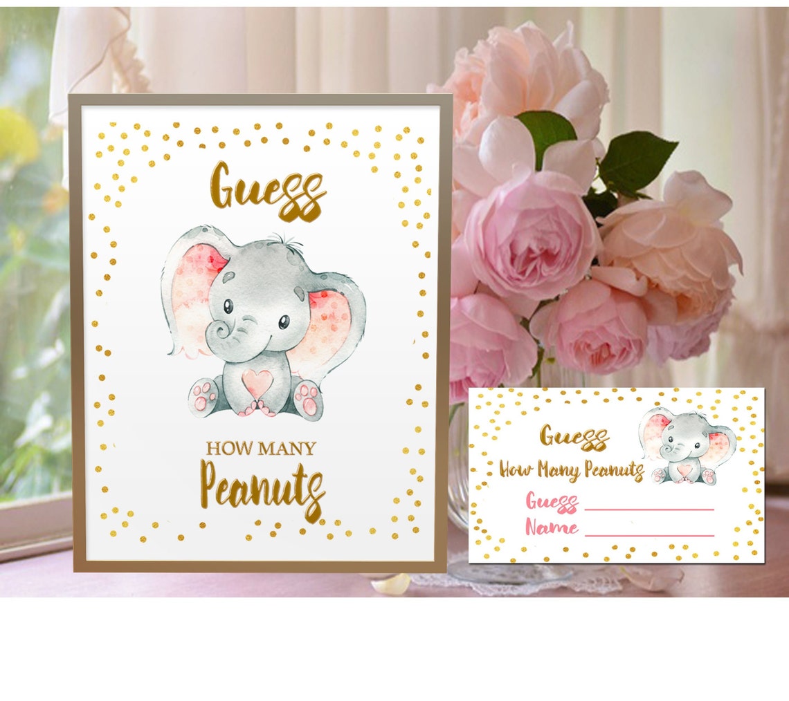 Guess How Many Peanuts Peanuts Guessing Game Printable Pink | Etsy