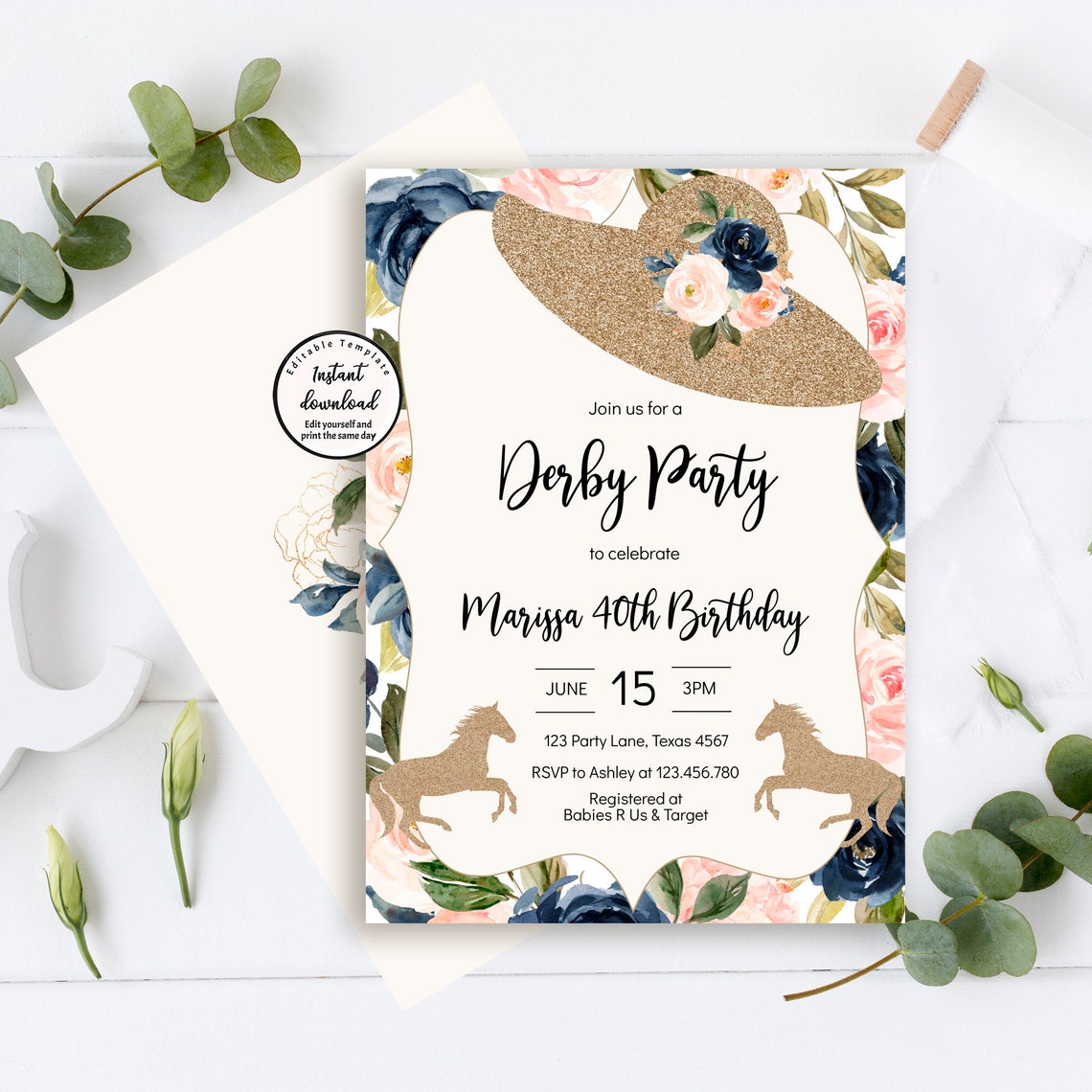Editable Kentucky Derby Birthday Party Invitation template Etsy Editable Kentucky Derby Birthday Party Invitation template Etsy