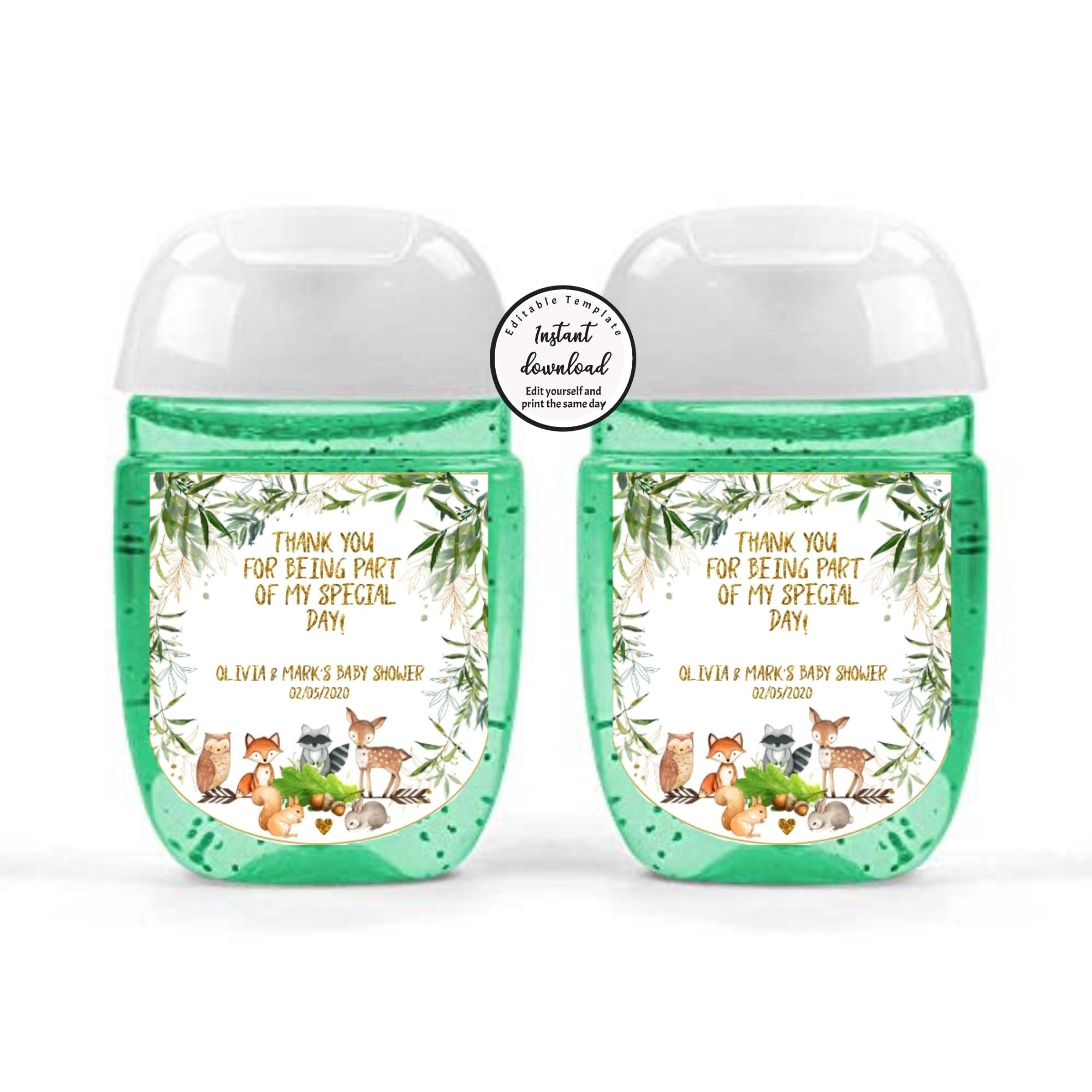 editable mini hand sanitizer labels 1 oz and 2 oz hand etsy