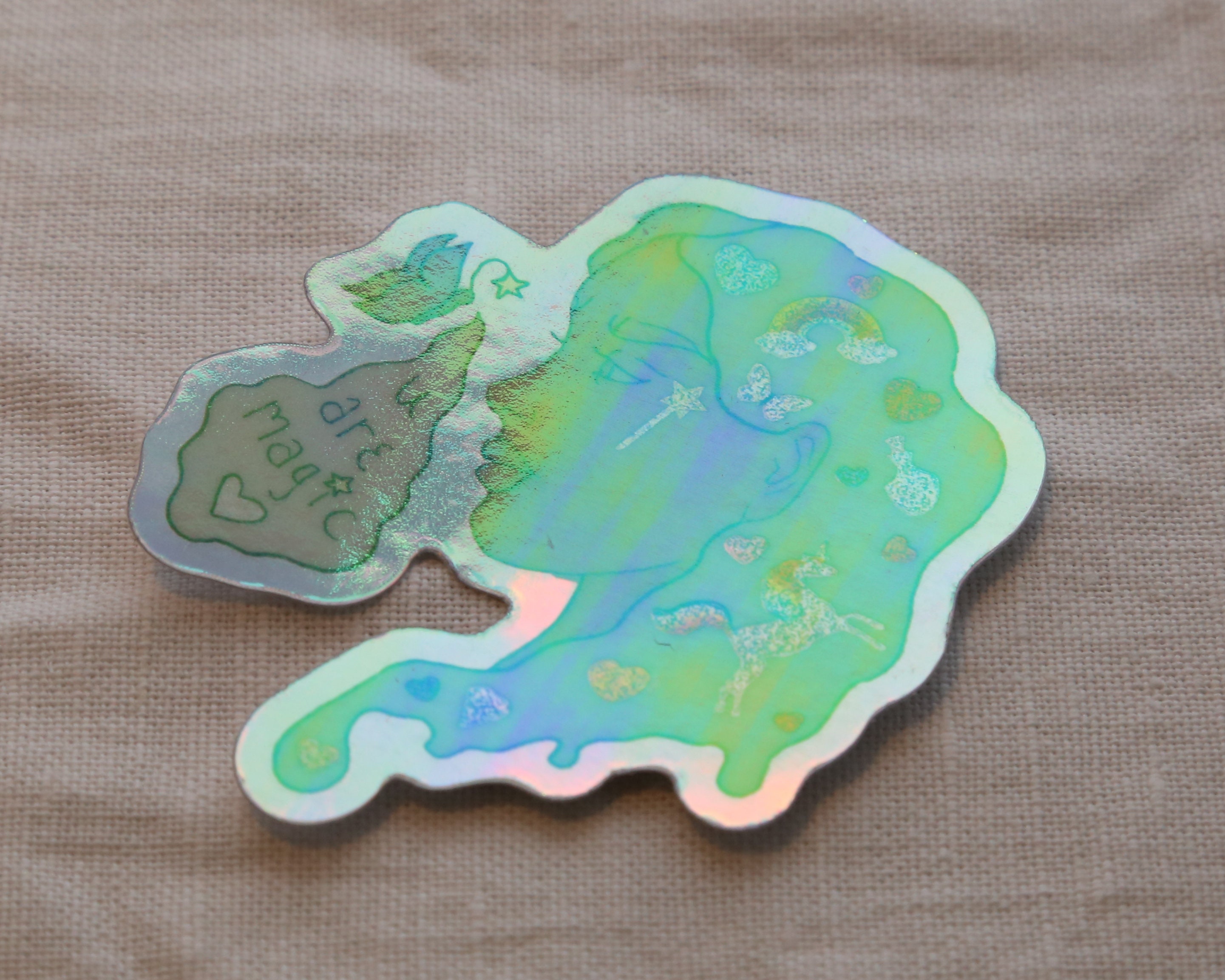 Stay in Your Magic” 4” Holographic Sticker – Blue and Blue