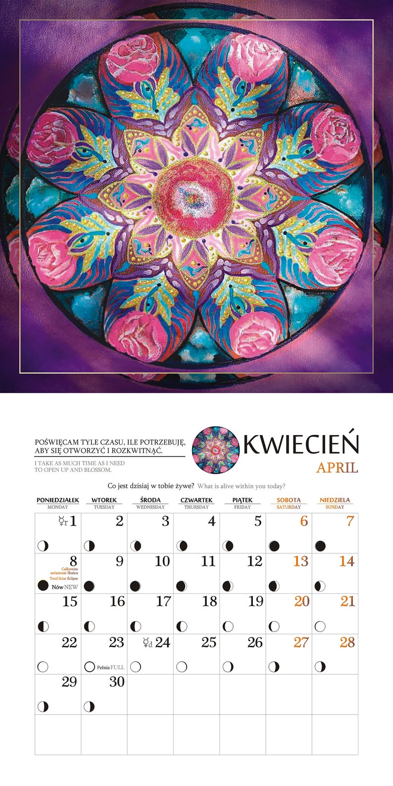 Mandala Calendar 2024, Wall Hanging 2024, Mandala Art, Wall Calendar ...