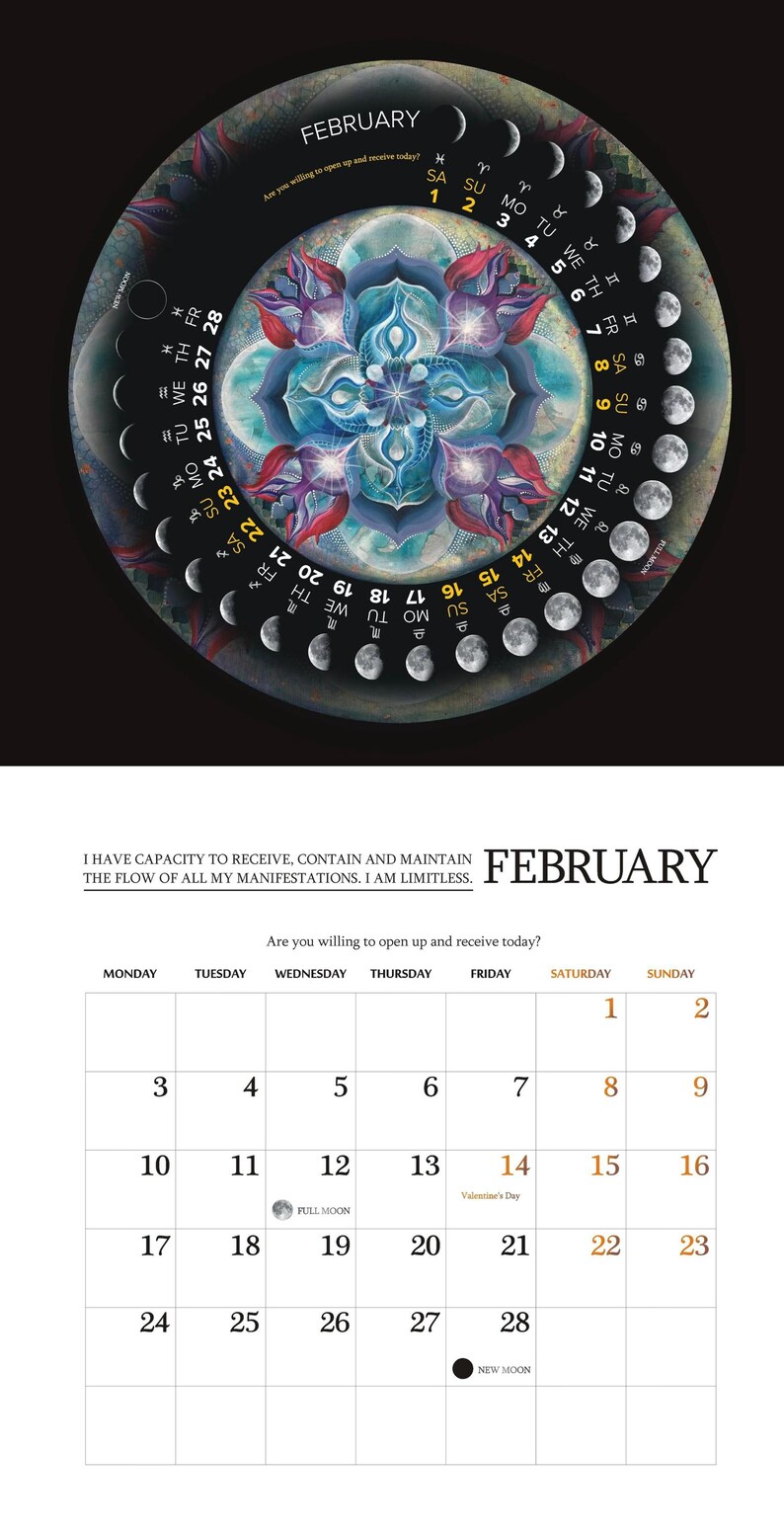 2025 Lunar Mandala Medicine Calendar Moon Phases, Astrology, and