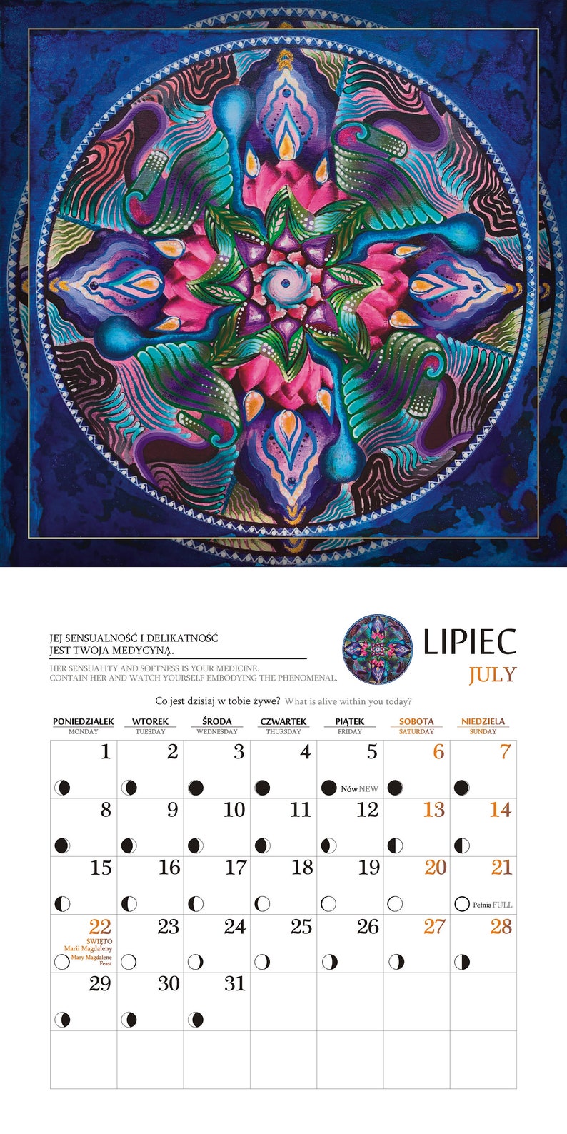 Mandala Calendar 2024, Wall Hanging 2024, Mandala Art, Wall Calendar ...