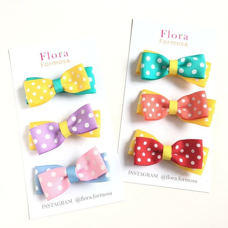 Mini Polka Dot Hair Bows