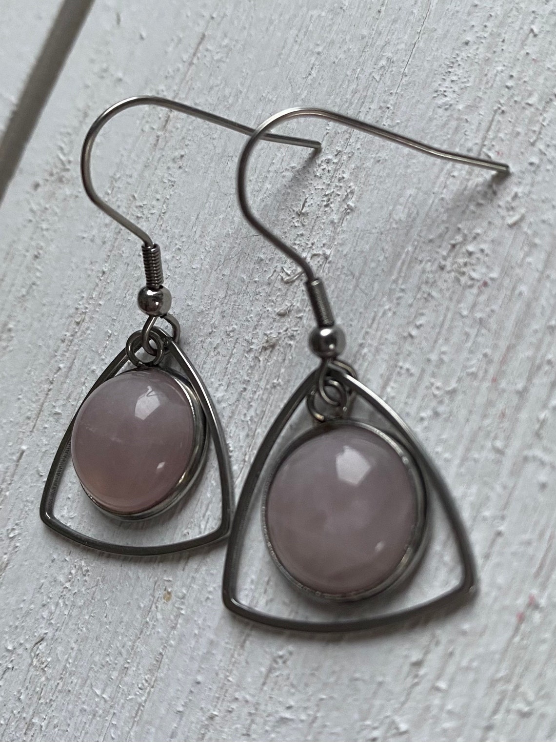 Hypoallergenic stainless steel earrings hooked with pale Etsy