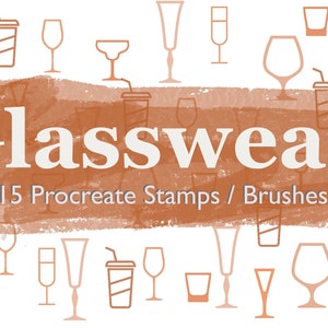 Glasswear Procreate brushes/ Procreate Stamps / 15 Glasswear Stamps - Instant Download / Illustration