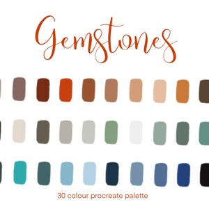 Gemstones Procreate Colour Palette / Procreate Digital Colour Palette - 30 Swatches - Instant Download / branding colours