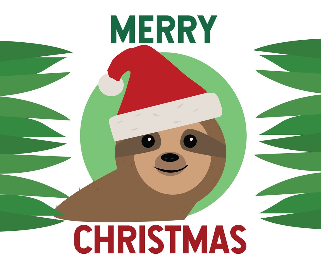 Adorable Sloth Christmas zoom in for Detail - Etsy