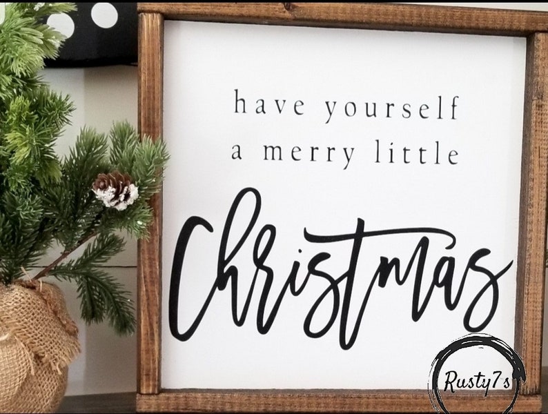 Have Yourself A Merry Little Christmas Wood Sign Framed Wood - Etsy