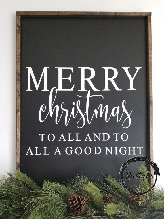 Merry Christmas to All and to All a Good Night Sign - Etsy