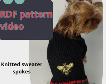 Knitting Pattern Dog Sweater | Small Dog Pullover PDF | DIY Pet Clothes | Knitted Dog Jumper for Yorkie Chihuahua | Instant Download