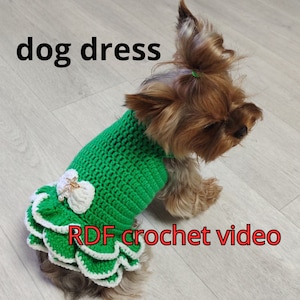 Hondenjurk patroon video en RDF, haakpatroon hondenjurk, breipatroon voor hondentrui, hondentrui kamgaren breipatroon