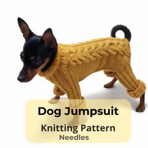 PDF Strickmuster für kleine Hunde, Hunde Strampler, Strickmuster, Hundekleidung, Nadelmuster, Strickmuster