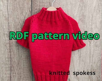 Patrón de suéter para perro, Patrón de jersey de crochet para perro, Patrón de ropa para mascotas, Patrón de tejido de abrigo para perro pequeño, Patrón de suéter para cachorro.