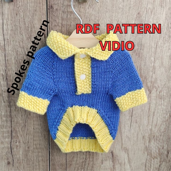 Pattern dog sweater, PDF Knitting Diagram Sweater small dogs a collar, Pet clothes pattern, knit Sweater yorkie pattern Written in US terms