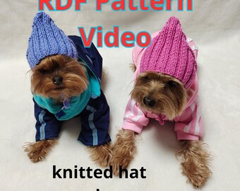 Winter Warm Dog Hat Knitting Pattern – Small Dog Hat for Yorkies & Chihuahuas – PDF + Video Tutorial
