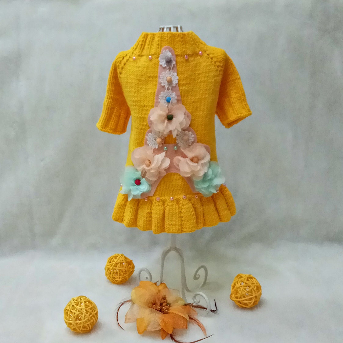 Knitting Dress Dog Pattern , Sewing Pattern PDF, Knit Dog Sweater Pattern, Knit Dog Clothes