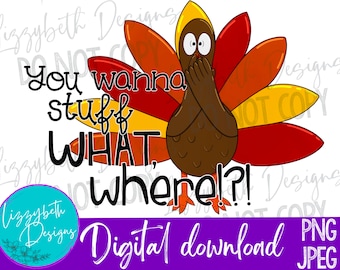 Scared Turkey Funny Thanksgiving PNG Sublimation Design