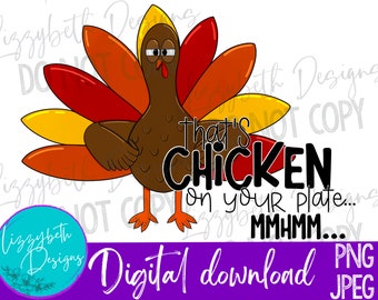 Suspicious Turkey Funny Thanksgiving PNG Sublimation Design