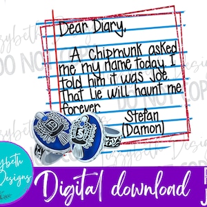 Dear Diary TVD PNG Sublimation Design