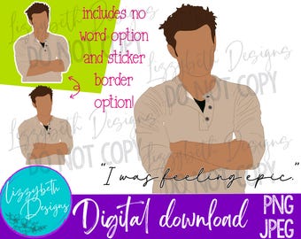 Stefan Salvatore Epic TVD PNG Sublimation Design