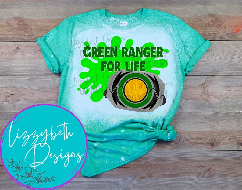 Green 90s Power Ranger PNG Sublimation Design, Green Ranger for Life image 3