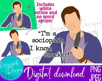 Sociopath Kai Parker TVD PNG Sublimation Design
